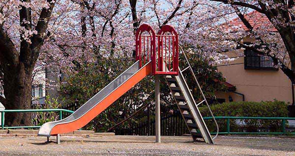 lonely slide on playground shut down due to covid