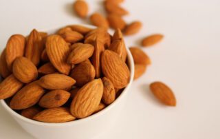bowl of salty almonds